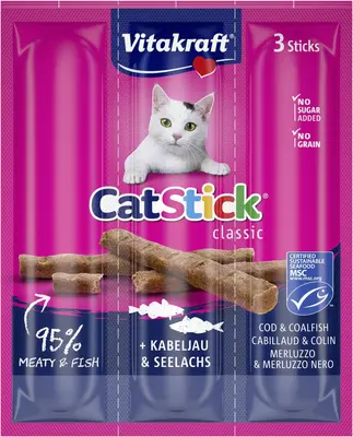 Vitakraft Cat-Stick mini kabeljauw & tonijn 18g - afbeelding 4