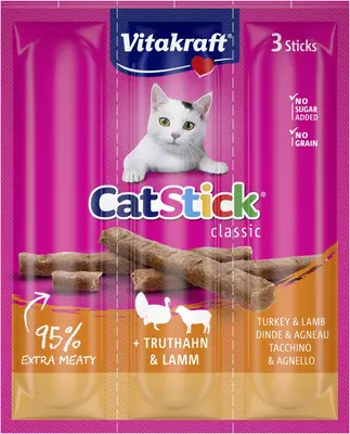 Vitakraft Cat-Stick mini kalkoen & lam 18g - afbeelding 4