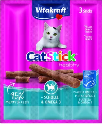 Vitakraft Cat Stick mini met schol en omega 3