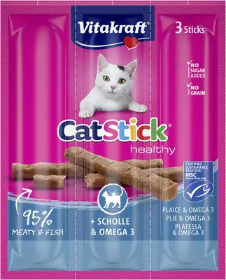 Vitakraft Cat-Stick mini schol & omega 3 18g - afbeelding 4