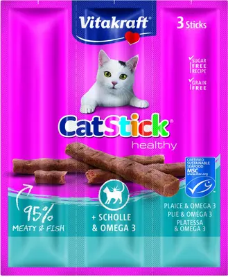 Vitakraft Cat-Stick mini schol & omega 3 18g - afbeelding 5