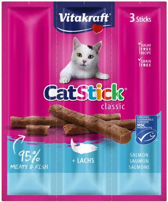 Vitakraft Cat-Stick Mini Zalm 18 g - afbeelding 1