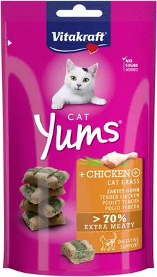 Vitakraft Cat yums kip&kattengras 40g - afbeelding 1