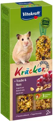 Vitakraft druif/noot-kräcker hamster, 2in1. (10)