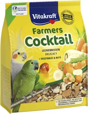 Vitakraft Farmers Cocktail voor grote parkieten en (dwerg)papegaaien 250 gram