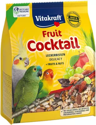 Vitakraft Fruit Cocktail voor grote parkieten en (dwerg)papegaaien 250 gram