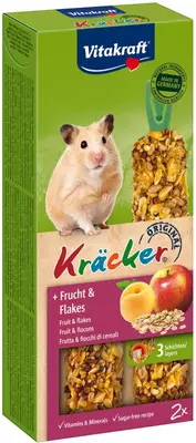 Vitakraft fruit/flakes-kräcker hamster, 2in1. (10)