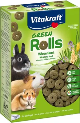 Vitakraft Green Rolls knaagdier en konijn, 300 gram