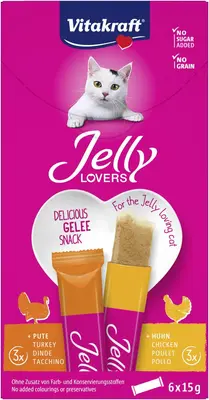Vitakraft Jelly Lovers multipack kip & kalkoen 6 x 15g - afbeelding 1