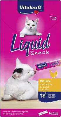Vitakraft Liquid Snack kip & taurine, 6 x 15g - afbeelding 1
