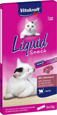 Vitakraft Liquid Snack leverworst & biotine, 6 x 15g - afbeelding 5