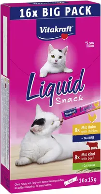 Vitakraft Liquid Snack multipack kip & rund, 16 x 15g - afbeelding 6