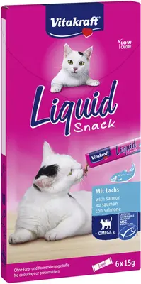 Vitakraft Liquid Snack zalm & omega 3, 6 x 15g - afbeelding 6