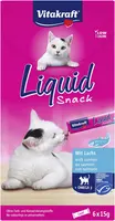 Vitakraft Liquid Snack zalm & omega 3, 6 x 15g - afbeelding 1