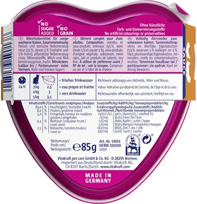 Vitakraft Poésie Creation In Saus 85 g - Kip & Kalkoen - afbeelding 2