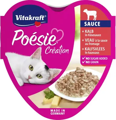 Vitakraft Poésie Création Kalfsvlees in Kaassaus 85 g - afbeelding 1