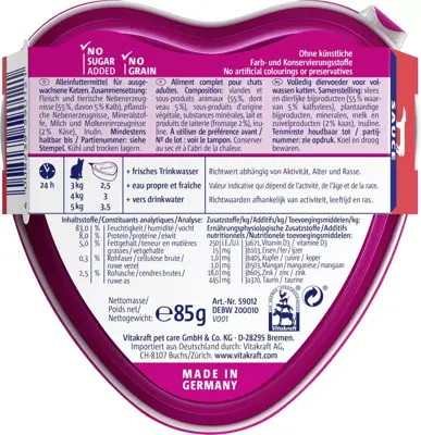 Vitakraft Poésie Création Kalfsvlees in Kaassaus 85 g - afbeelding 2