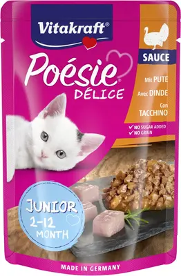 Vitakraft Poésie Délice Junior kalkoen in saus 85g - afbeelding 1