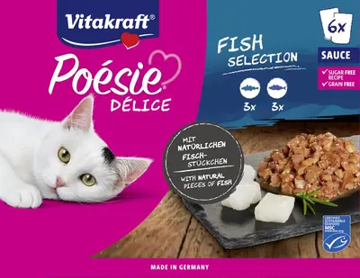 Vitakraft Poésie Délice multipack vis in saus 6 x 85g - afbeelding 1