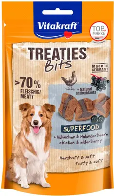 Vitakraft Treaties Bits Superfood kip & vlierbessen 100g - afbeelding 4