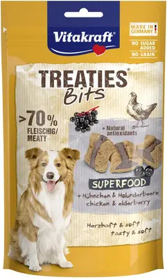 Vitakraft Treaties Bits Superfood kip & vlierbessen 100g - afbeelding 1