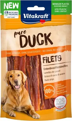 Vitakraft vleesstrips eend, 80g