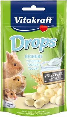 Vitakraft yoghurtdrops knaagdier en konijn, 75 gram. 
