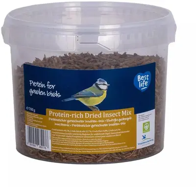 Vogebescherming Nederland Eiwitrijke gedroogde insectenmix 5l 700g