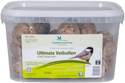 Vogelbescherming Nederland Ultimate vetbollen met insecten - 30x80g - afbeelding 1