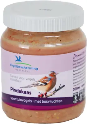 Vogelbescherming pindakaas vogel+bosvruchten 330 gram