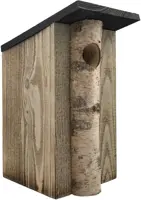 Vogelhuisje 13 x 13 x 24 cm Nestkastje Berk gevlamd