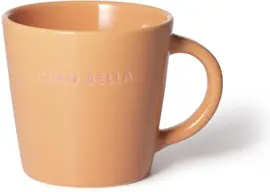 Vondels cappuccinokop keramiek ciao bella 9x9.5cm oranje  - afbeelding 1