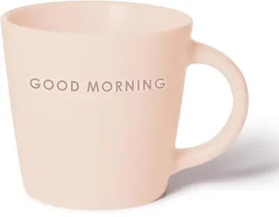 Vondels cappuccinokop keramiek good morning 9x9.5cm ecru  - afbeelding 1