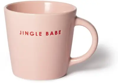Vondels cappuccinokop keramiek jingle babe 9x9.5cm roze  - afbeelding 1