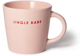Vondels cappuccinokop keramiek jingle babe 9x9.5cm roze  - afbeelding 1