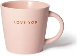 Vondels cappuccinokop keramiek love you 9x9.5cm roze  - afbeelding 1