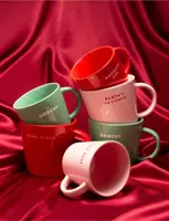 Vondels cappuccinokop keramiek naughty list 9x9.5cm red  - afbeelding 2