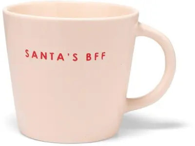 Vondels cappuccinokop keramiek santa's bff 9x9.5cm ecru  - afbeelding 1