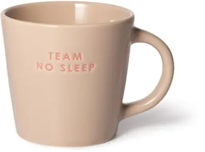 Vondels cappuccinokop keramiek team no sleep 9x9.5cm beige  - afbeelding 1