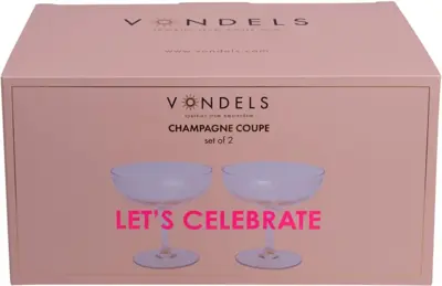 Vondels champagne glas glas ripple 11.5x10cm luster amber 2 stuks - afbeelding 2