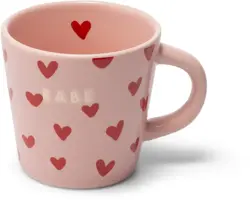 Vondels espressokop keramiek babe hearts 5.5x7.5cm pink  - afbeelding 1