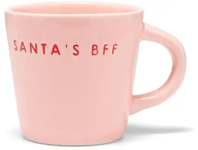 Vondels espressokop keramiek santa's bff 5.5x7.5cm pink  - afbeelding 1