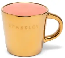 Vondels espressokop keramiek sparkles 5.5x7.5cm gold, pink  - afbeelding 1