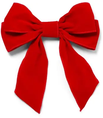 Vondels fluwelen kerstbal strik 20cm rood 2 stuks - afbeelding 1
