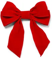 Vondels fluwelen kerstbal strik 20cm rood 2 stuks - afbeelding 1