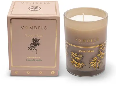 Vondels geurkaars good vibes caramel & vanilla - afbeelding 1