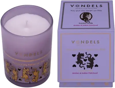 Vondels geurkaars you put my heart on fire amber & indian patchouli - afbeelding 1