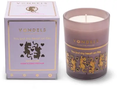 Vondels geurkaars you put my heart on fire amber & indian patchouli - afbeelding 1