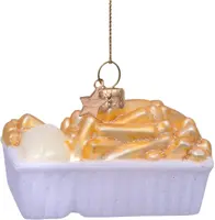 Vondels glazen kerst ornament mini set snackmuur multi 6 stuks - afbeelding 5