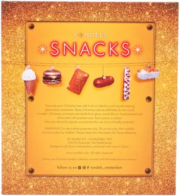 Vondels glazen kerst ornament mini set snackmuur multi 6 stuks - afbeelding 4